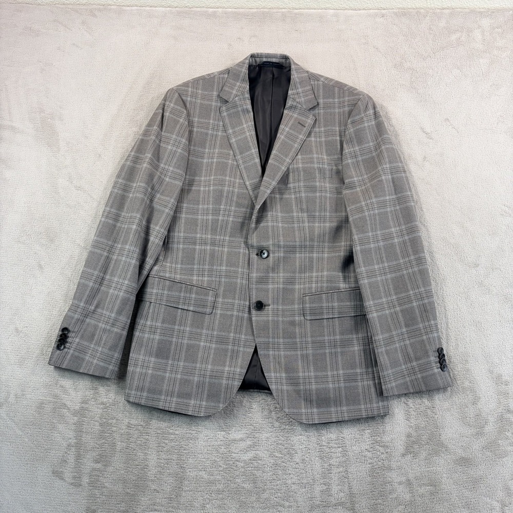 HUGO‎ BOSS Blazer Sport Coat Suit Jacket Men 38R Grey Plaid Guabello NWOT $395